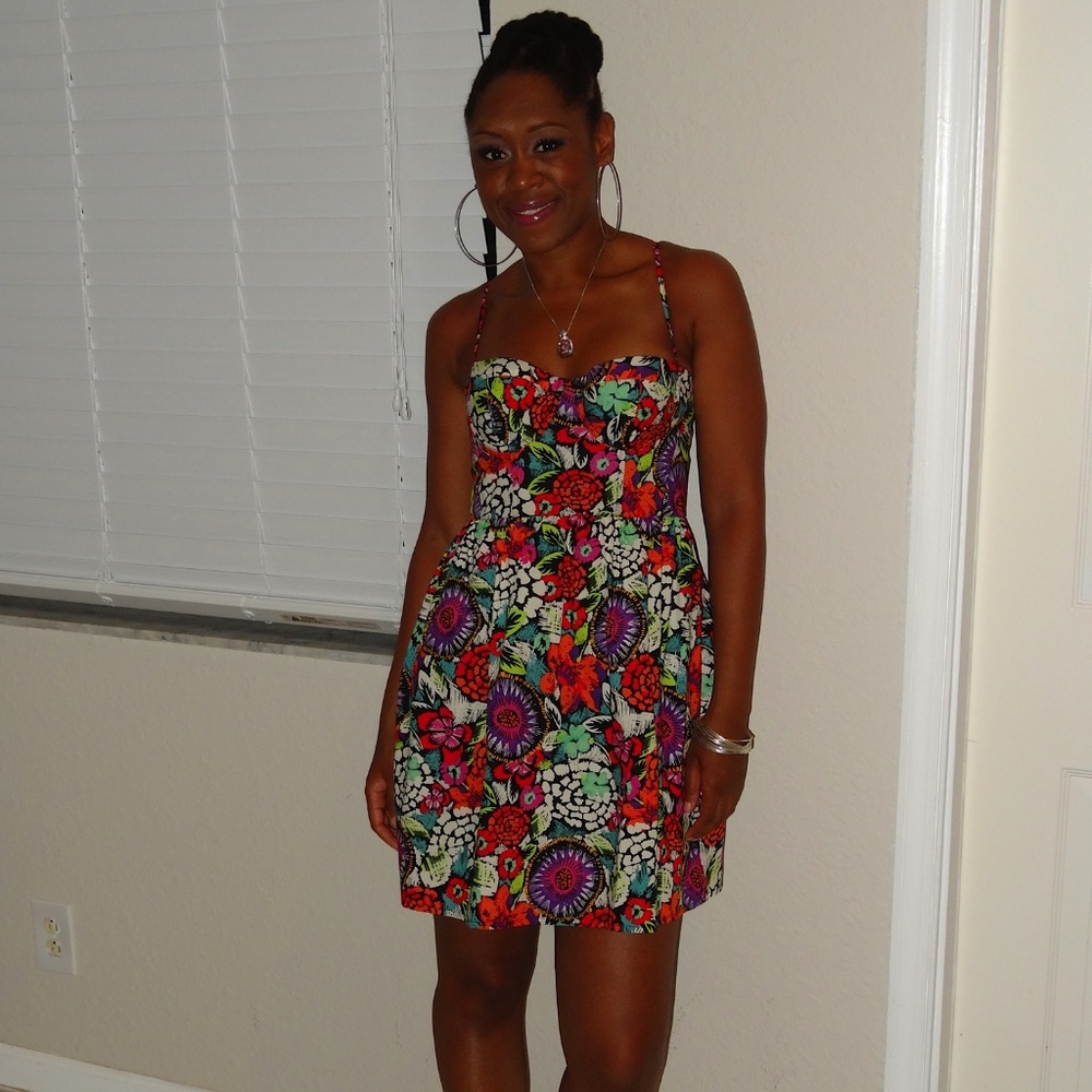 Victoria's Secret Floral Corset Sweetheart Dress
